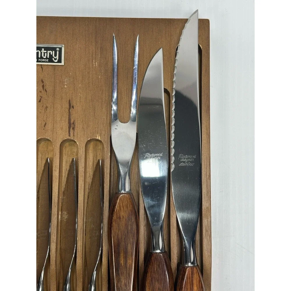VTG Town & Country Washington Forge‎ Fleetwood Handle Serrated Knife Carving Set